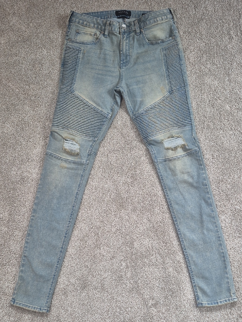 PacSun Light Blue Men's Skinny Moto Jeans